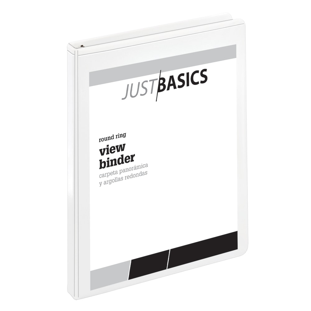 Just Basics® Basic View 3-Ring Binder, 1/2" Round