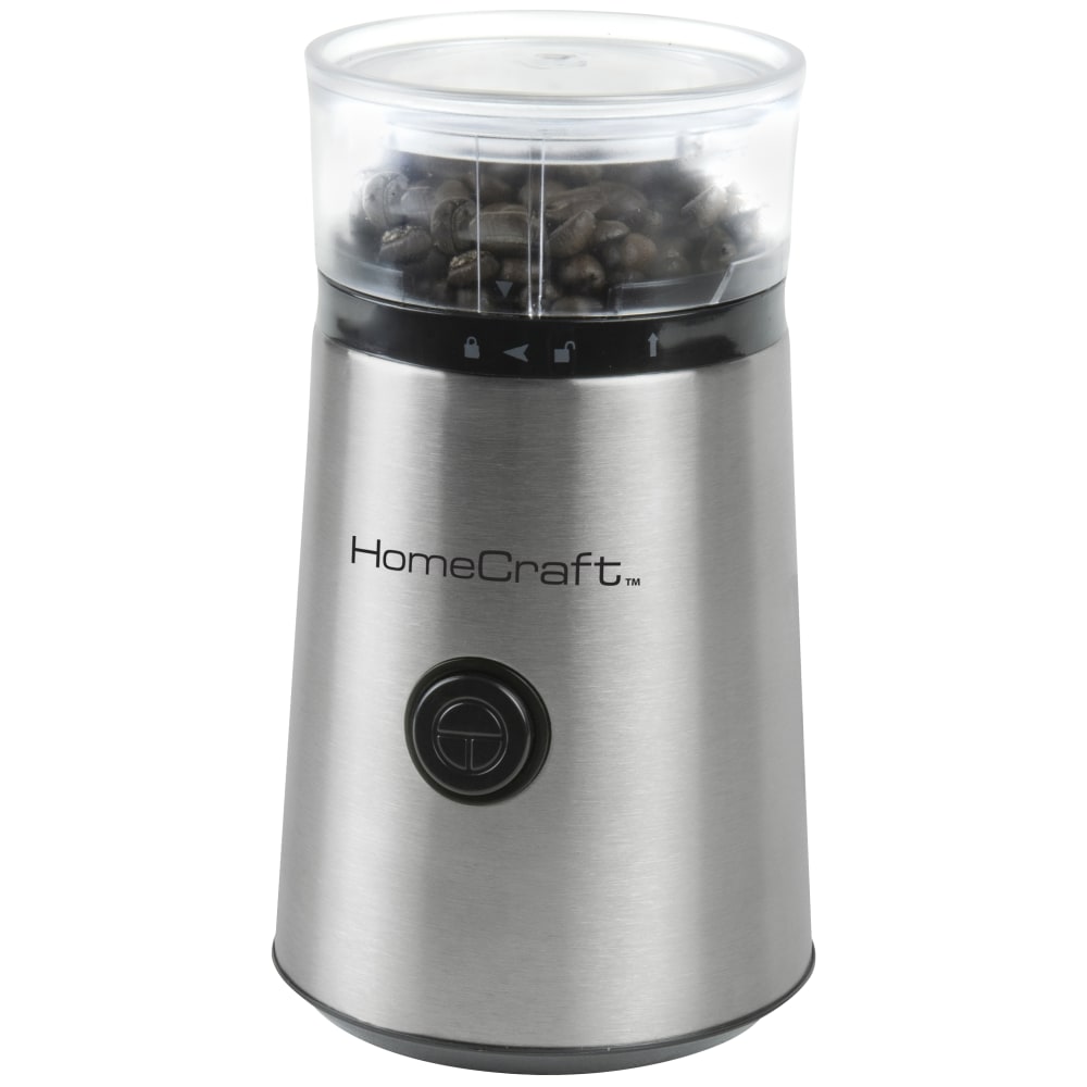 HomeCraft HCCG1SS 12-Cup Coffee Grinder, Silver