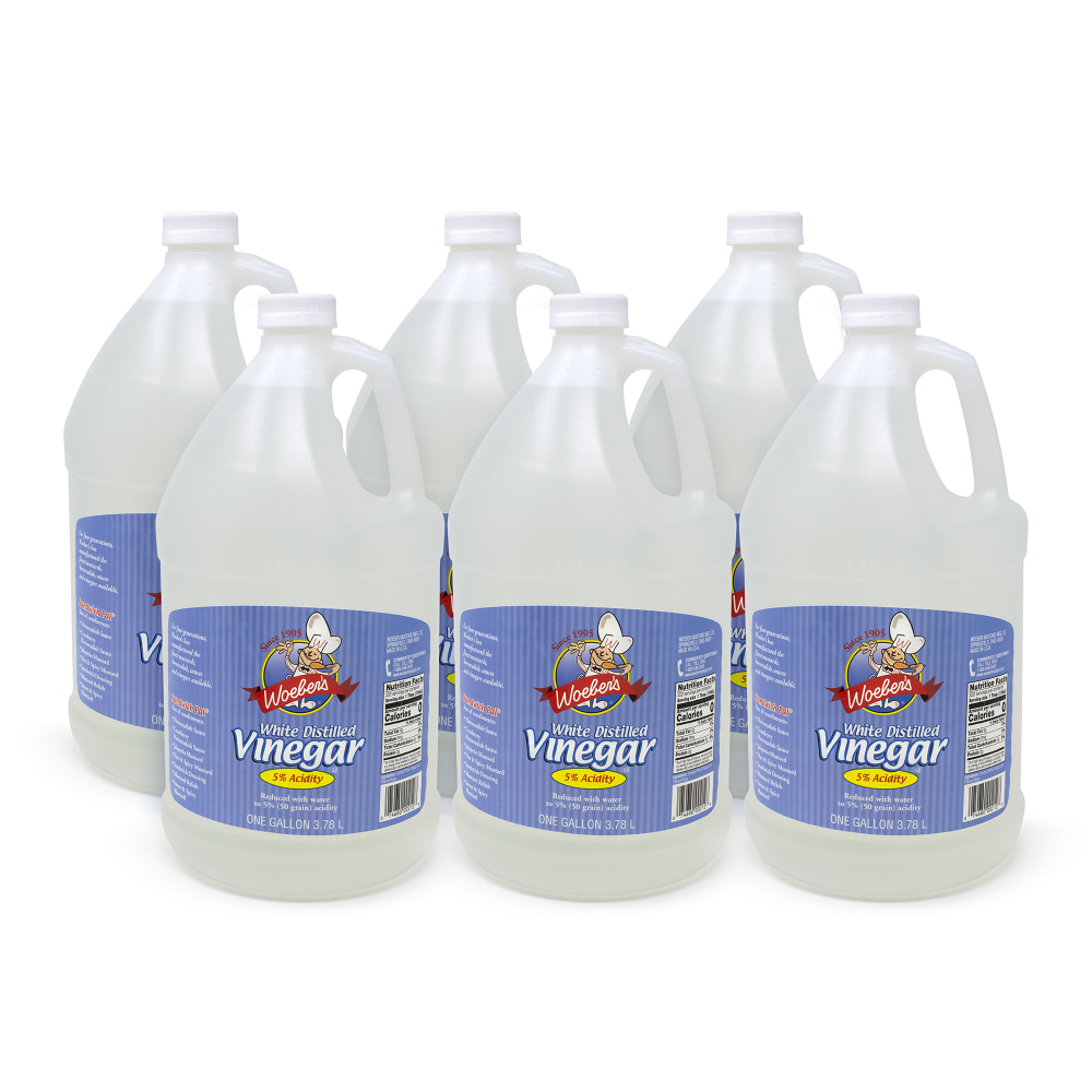 WOEBER'S White Distilled Vinegar Bottles, 1 Gallon, Pack