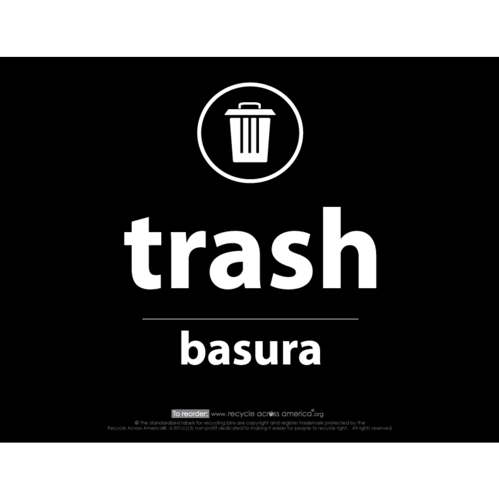 Recycle Across America Trash Standardized Recycling Labels,
