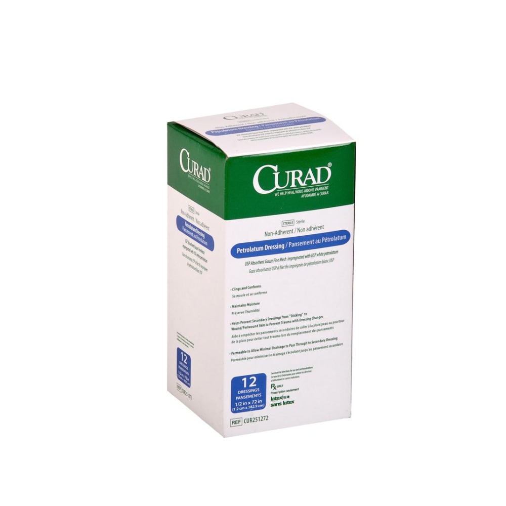CURAD® Sterile Petrolatum Gauze, 1/2" x 72", Case