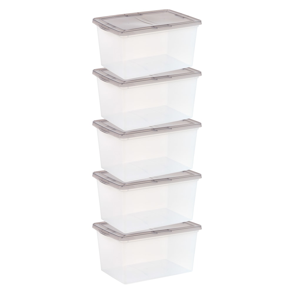 Iris® Snap Top Storage Boxes, 14.5 Gallon, Clear,
