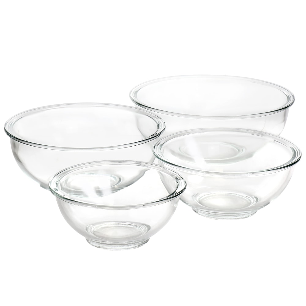 Martha Stewart 4-Piece Glass Nesting Bowl Set, Clear