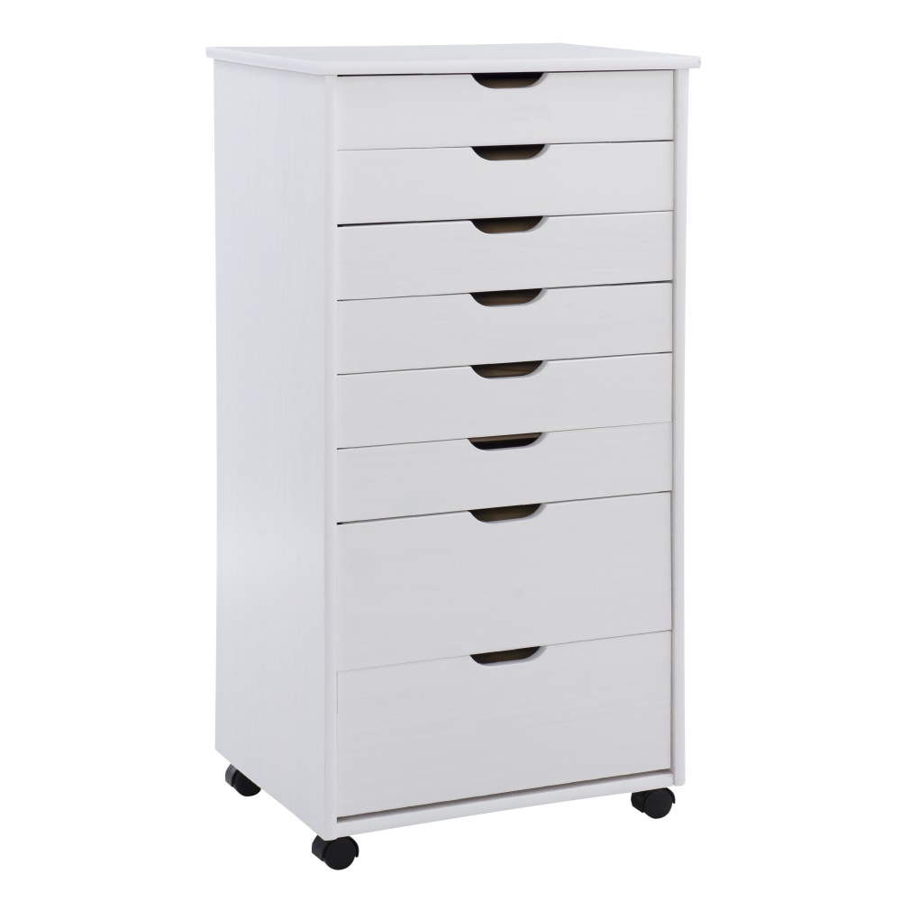 Linon Casimer 8-Drawer Rolling Home Office Storage Cart,