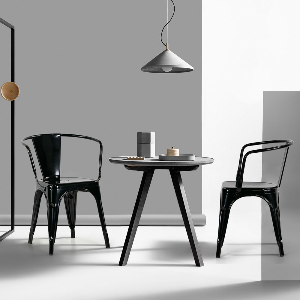 Glamour Home Baruna Metal Dining Accent Chairs, Black,