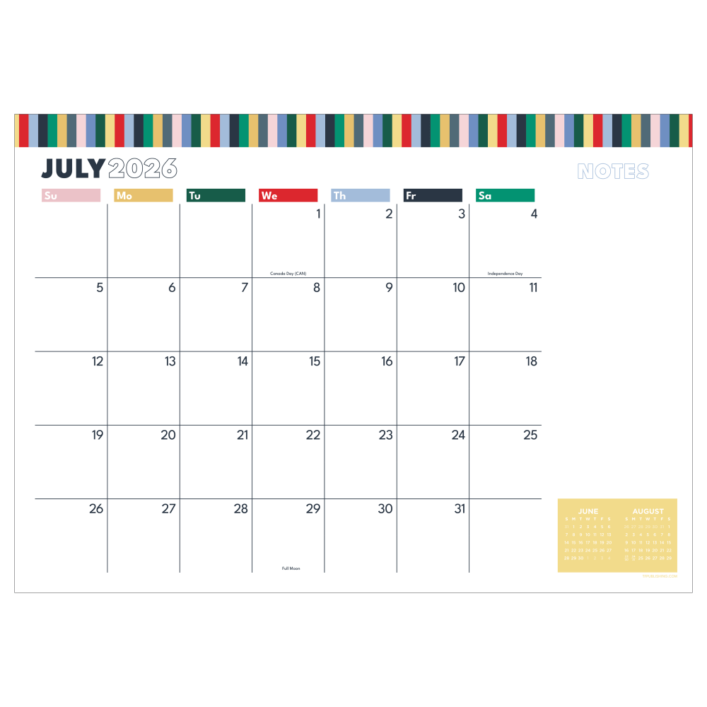 2026-2027, TF Publishing Long Weekend Medium Desk Pad