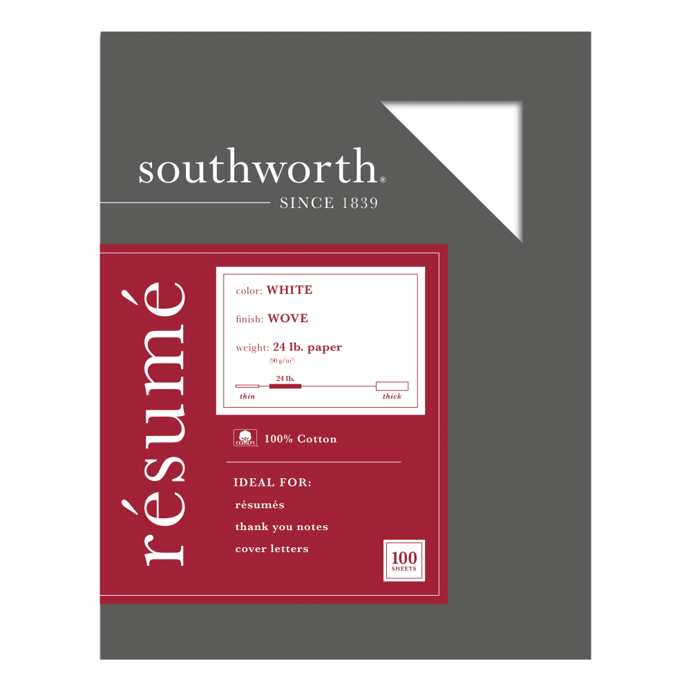 Southworth® 100% Cotton Résumé Paper, 8 1/2" x