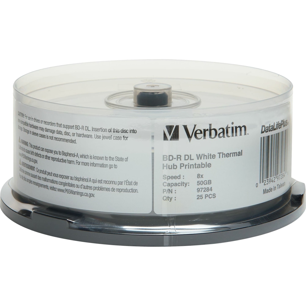 Verbatim BD-R DL 50GB 8X, White Label, DataLife+,