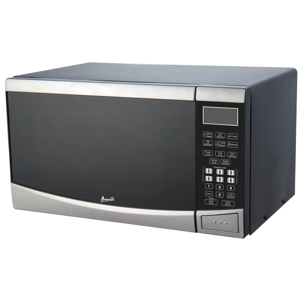 Avanti 0.9 Cu Ft Countertop Microwave, Black/Stainless Steel