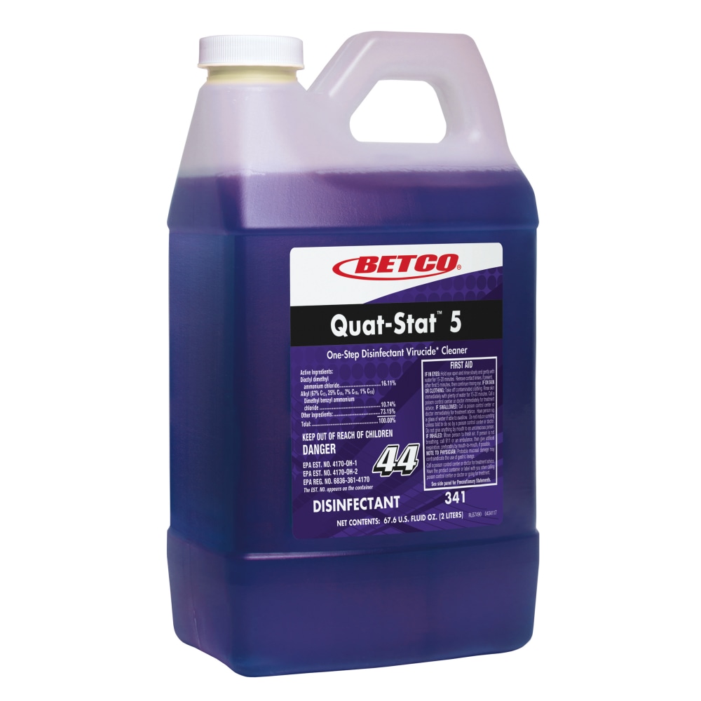 Betco® Quat-Stat 5 Disinfectant, Lavender, 67.6 Oz Bottle,