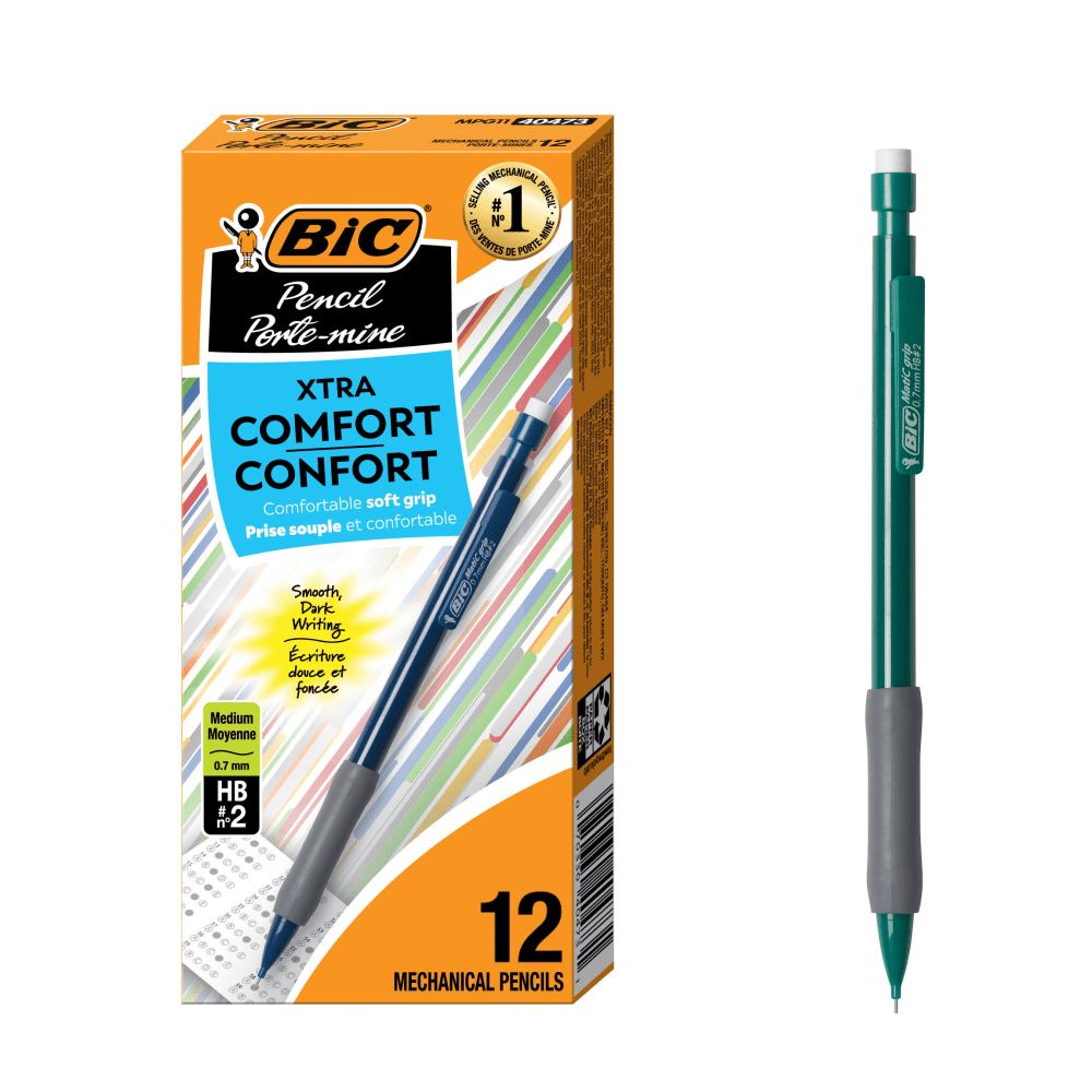 BIC Xtra Comfort Mechanical Pencils, Assorted Barrel Colors,