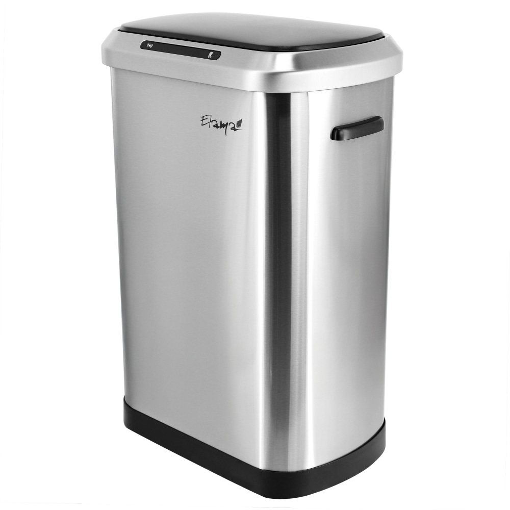 Elama 13-Gallon Stainless Steel Automatic Sensor Hands-Free Trash