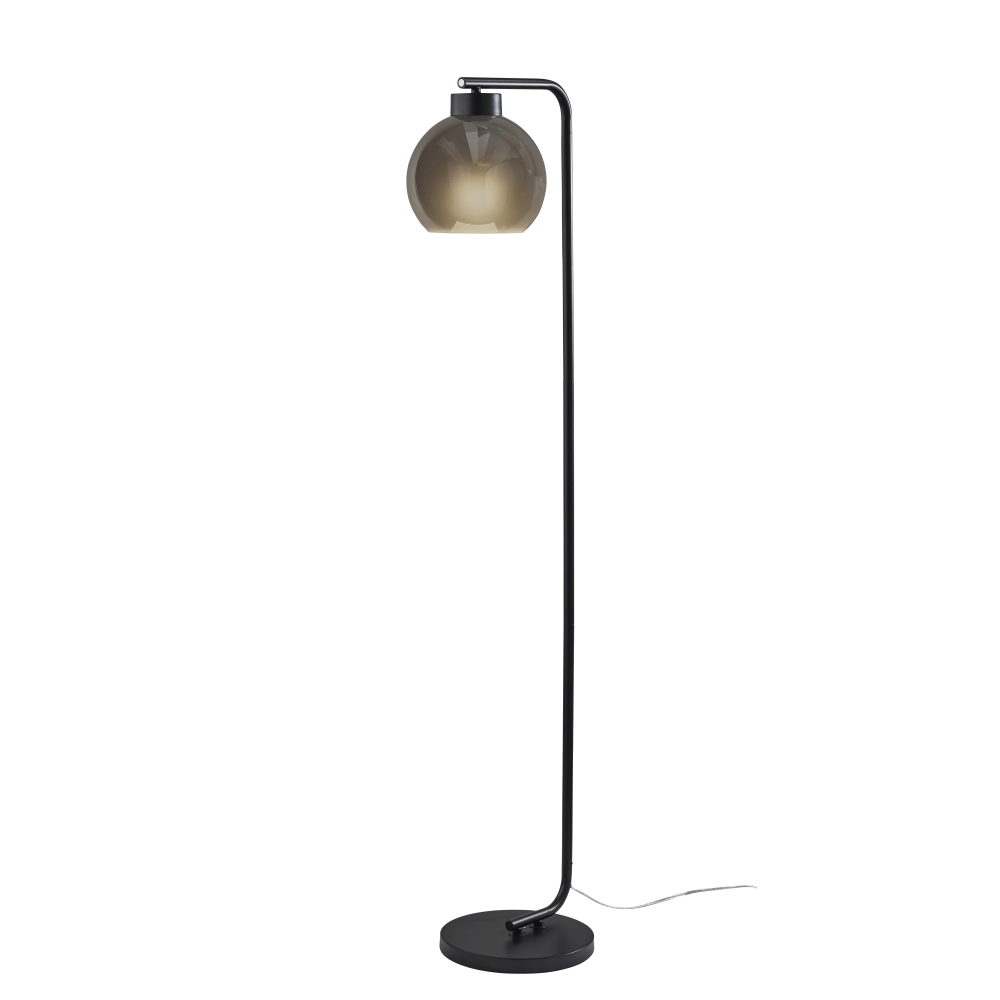 Adesso Atticus Floor Lamp, 59”H, Smoked Glosted Glass