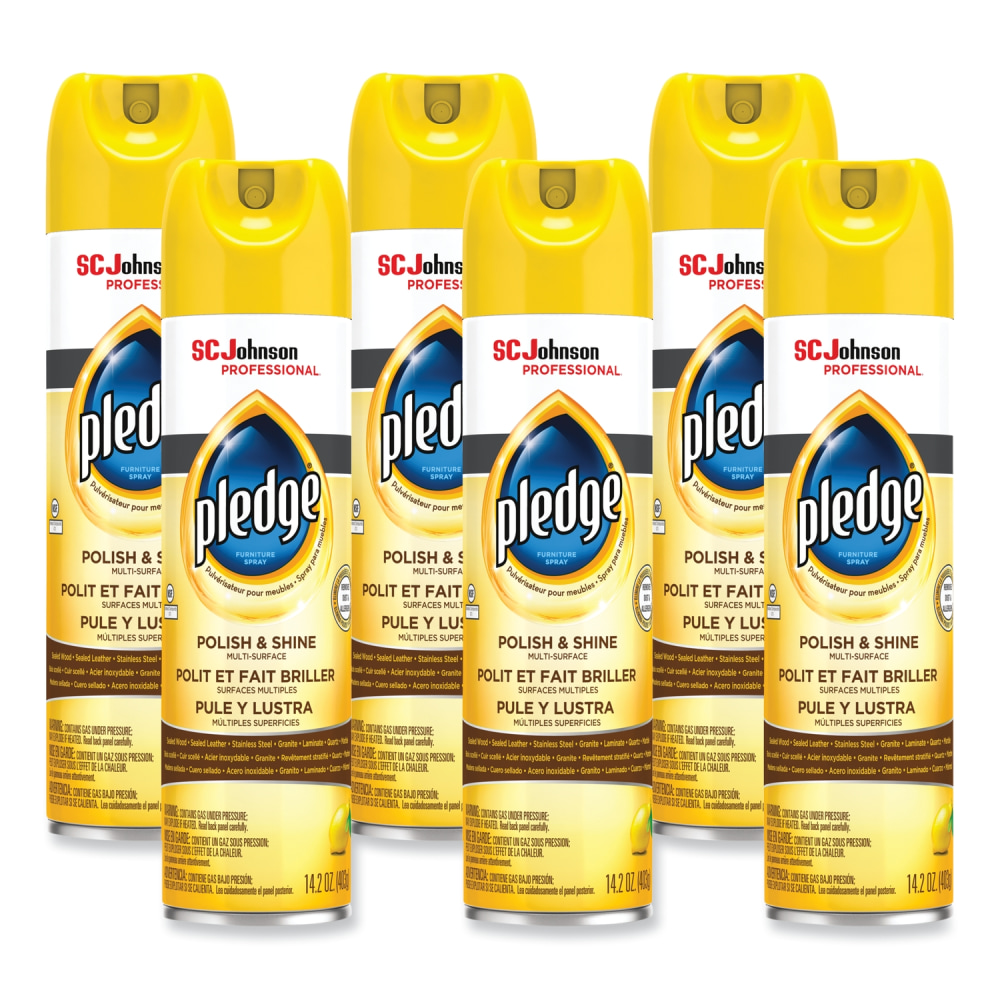 Pledge® Furniture Polish, Lemon, 14.2 oz Aerosol Spray,