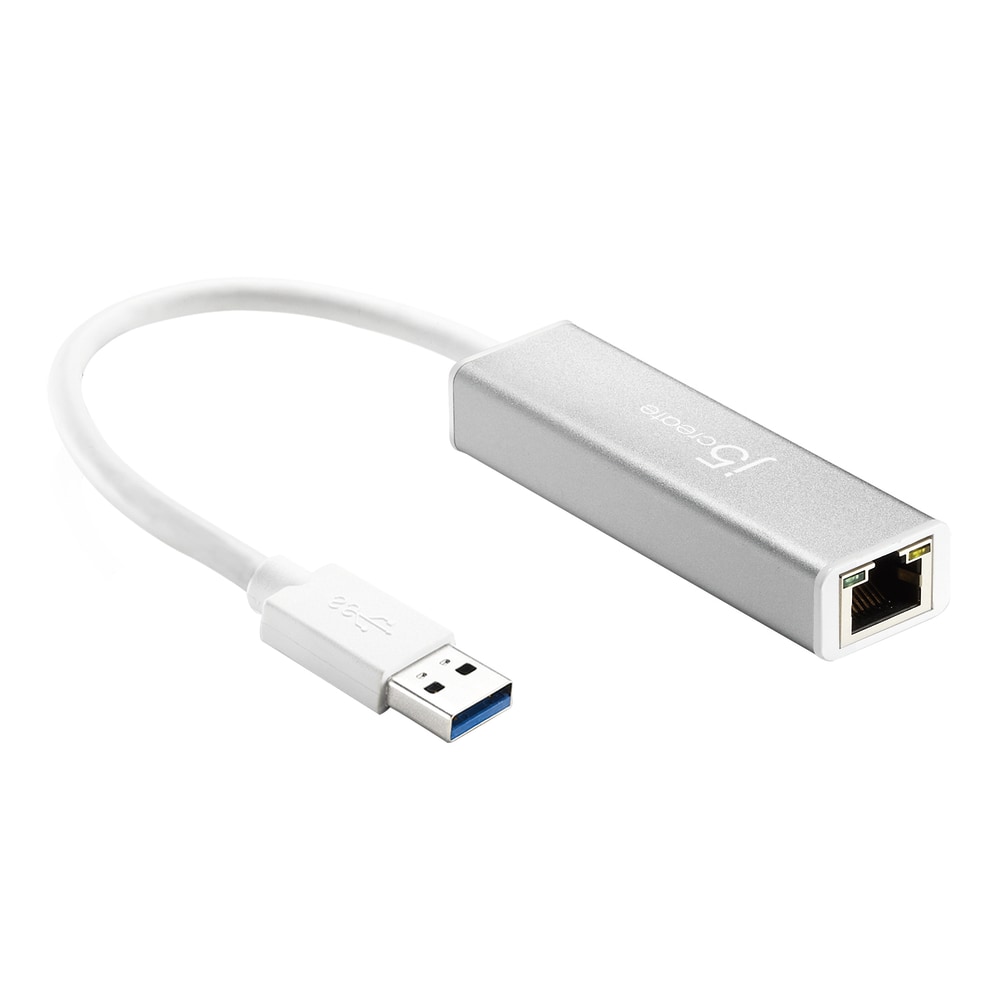 j5create JUE130 Ethernet Adapter, 1"H x 3"W x