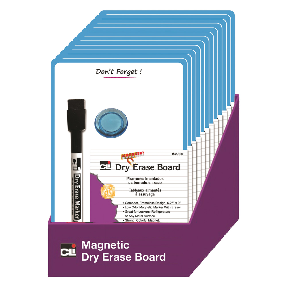 Charles Leonard Mini Magnetic Unframed Dry-Erase Whiteboards,