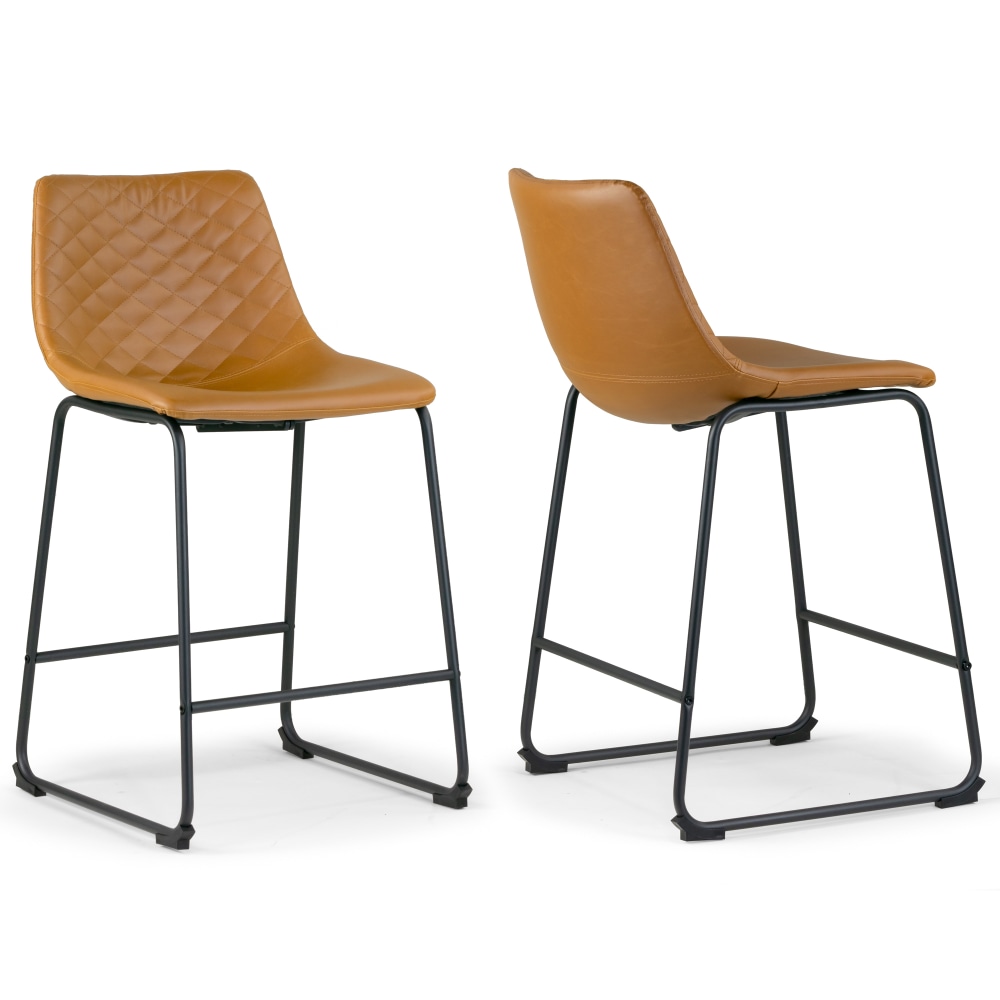 Glamour Home Ave Faux Leather Counter-Height Stools With