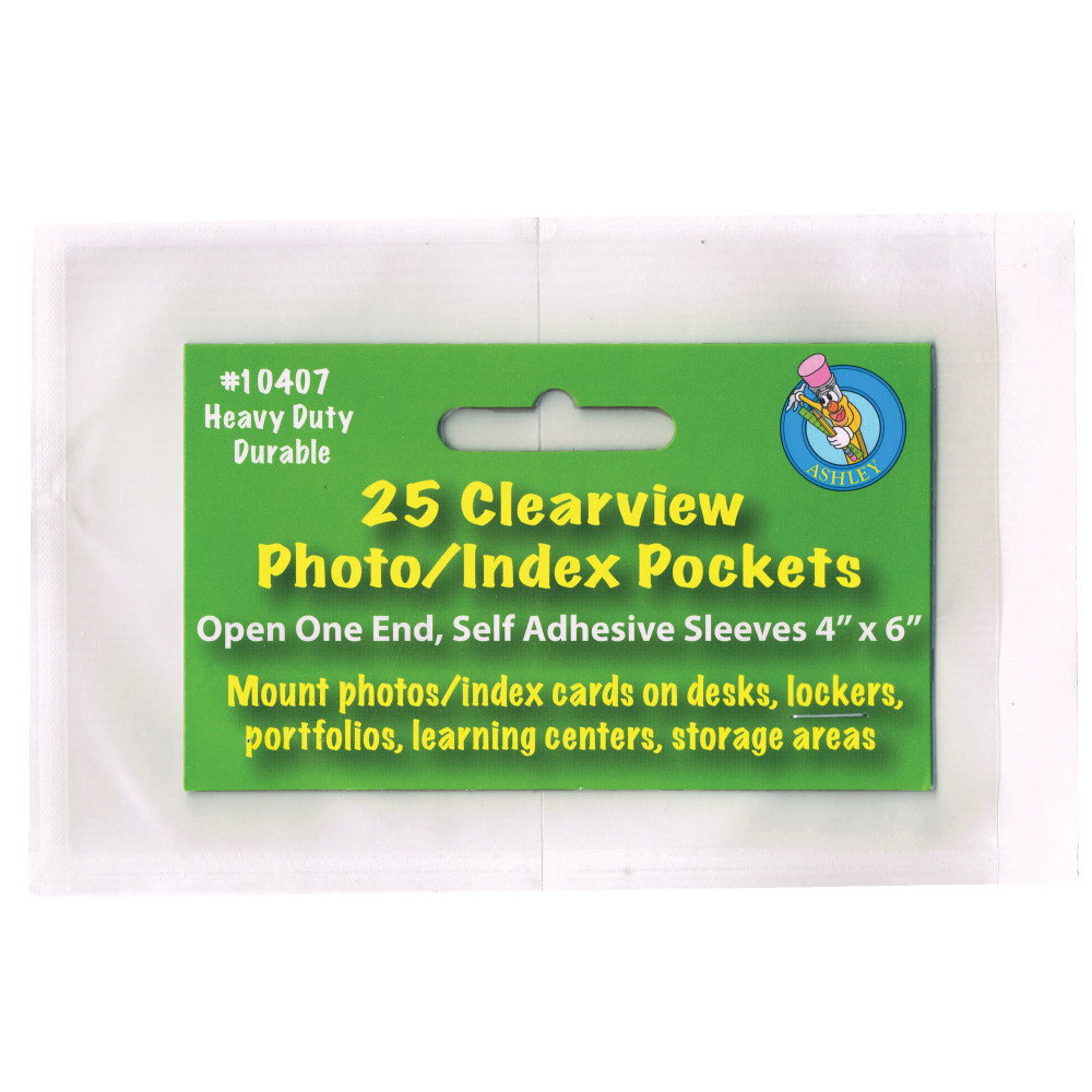 Ashley Productions Photo/Index Card Pockets, 4" x 6",