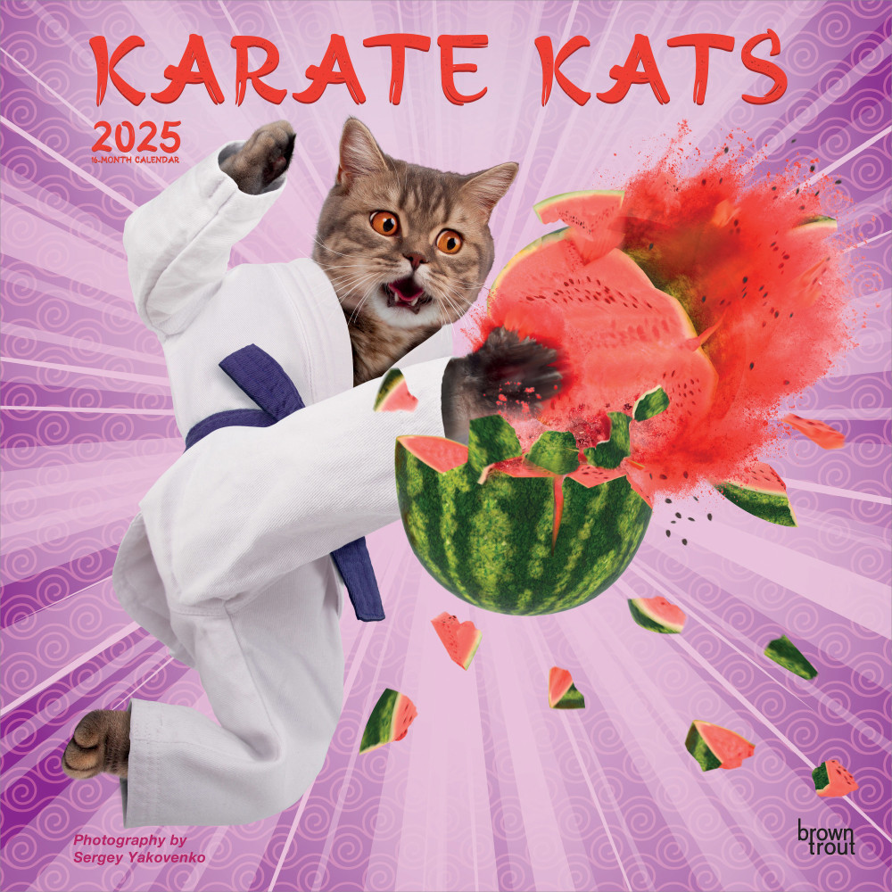 2025 BrownTrout Karate Cats OFFICIAL Monthly Plastic-Free Square
