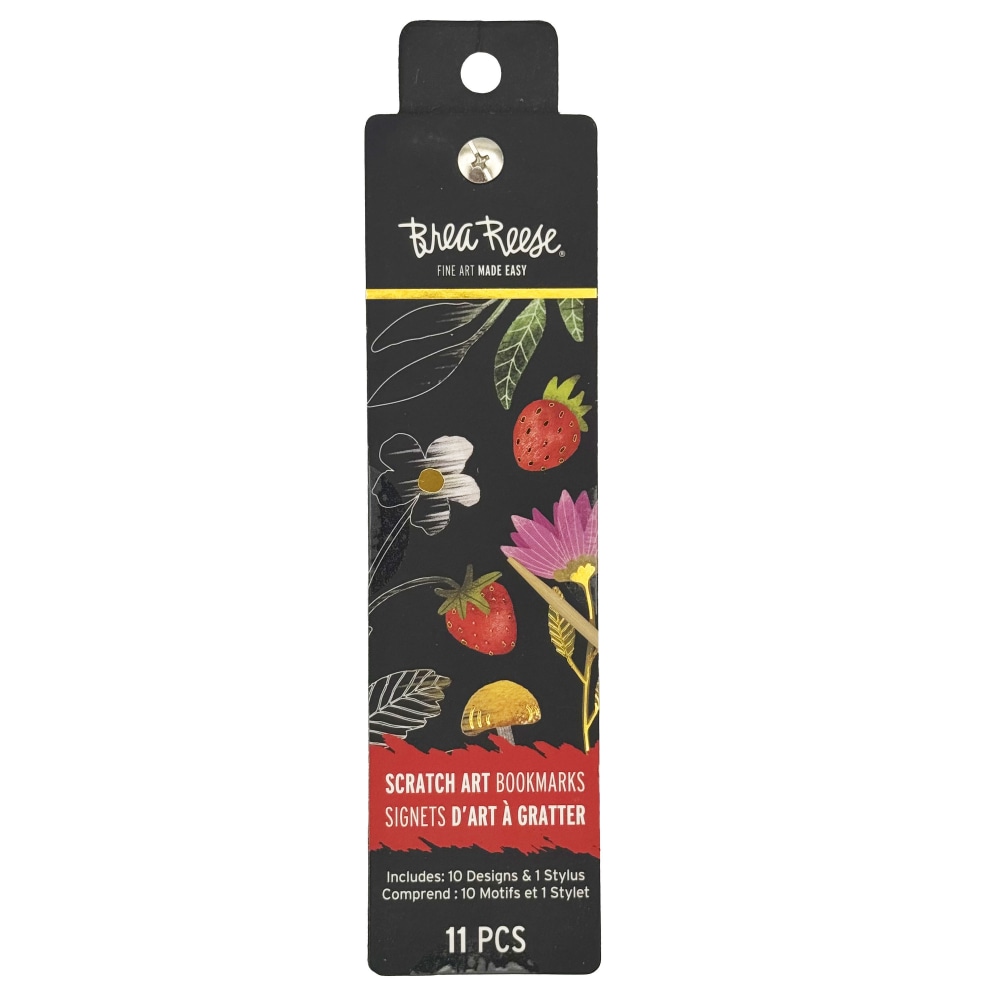 Brea Reese® Scratch Art Bookmark Kit, Strawberry, 1-9/10"