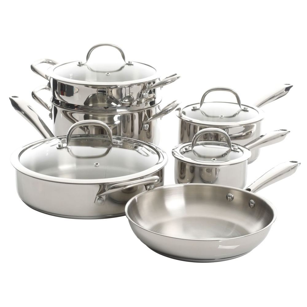 Kenmore Elite Devon 10-Piece Stainless Steel Cookware Set,