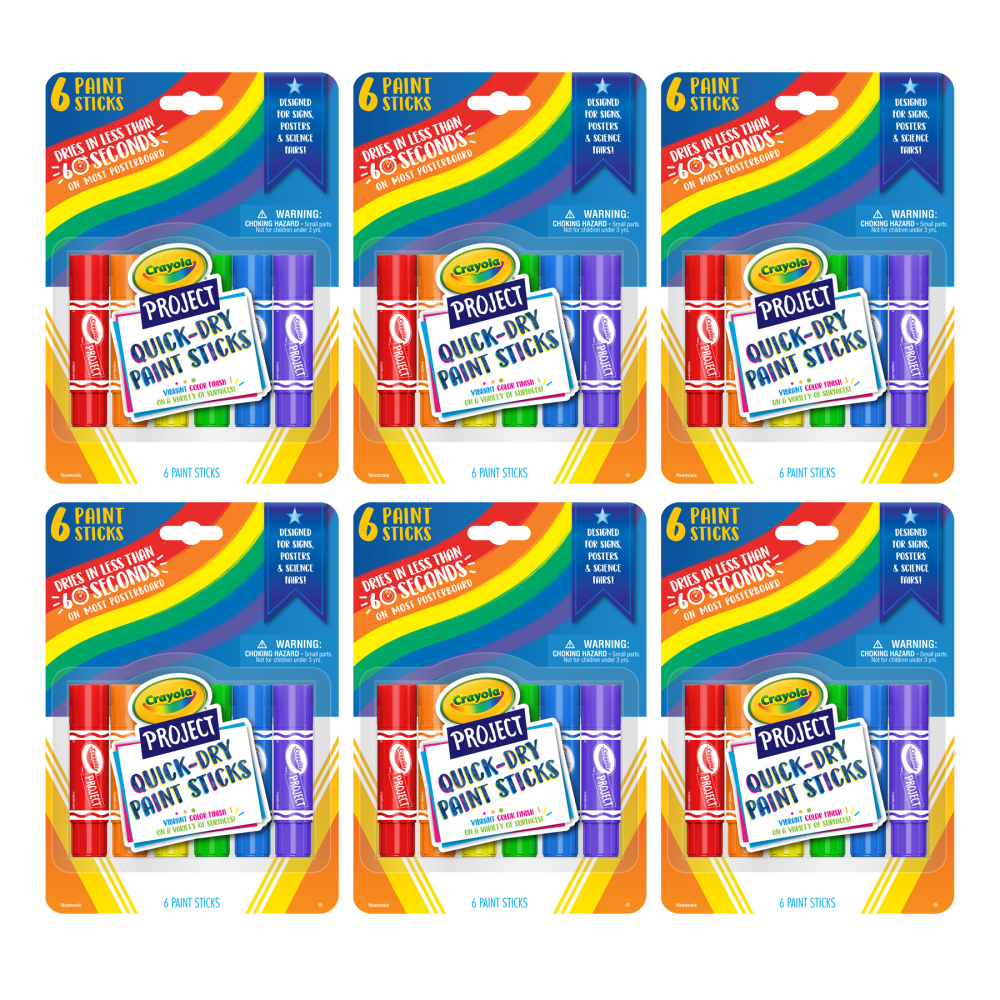 Crayola Project Quick Dry Paint Sticks, 3-1/2", Assorted