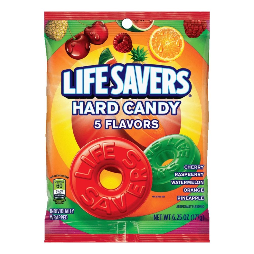 Wrigley&#x27;s Life Savers Hard Candy, 5 Flavors, 6.25