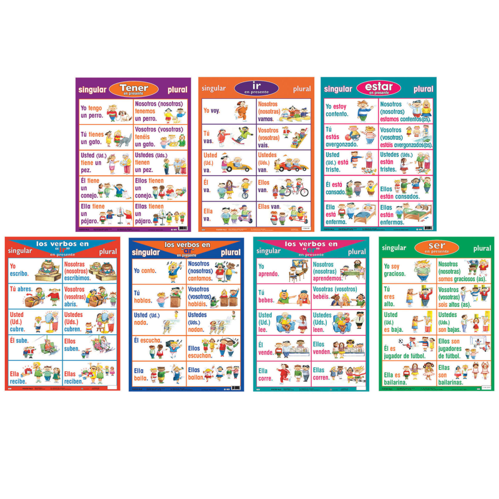 Poster Pals Spanish Verb Posters, 18" x 24",