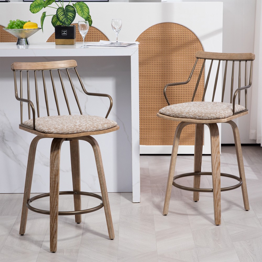 Glamour Home Beatrice Fabric Counter Height Stool With
