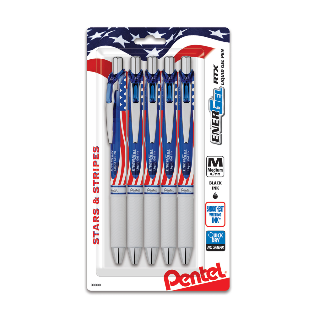 Pentel® EnerGel® Stars & Stripes Liquid Gel Pens,