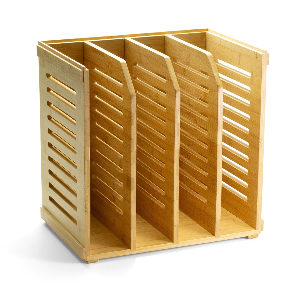 Achieva Bamboo Magazine File - 4 Compartment(s) -