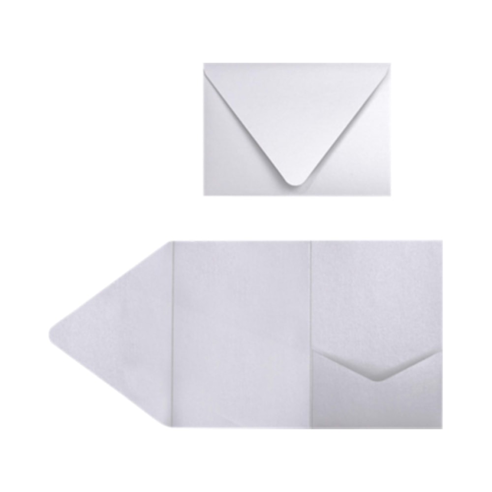 LUX Pocket Invitations, A7, 5" x 7", Silver