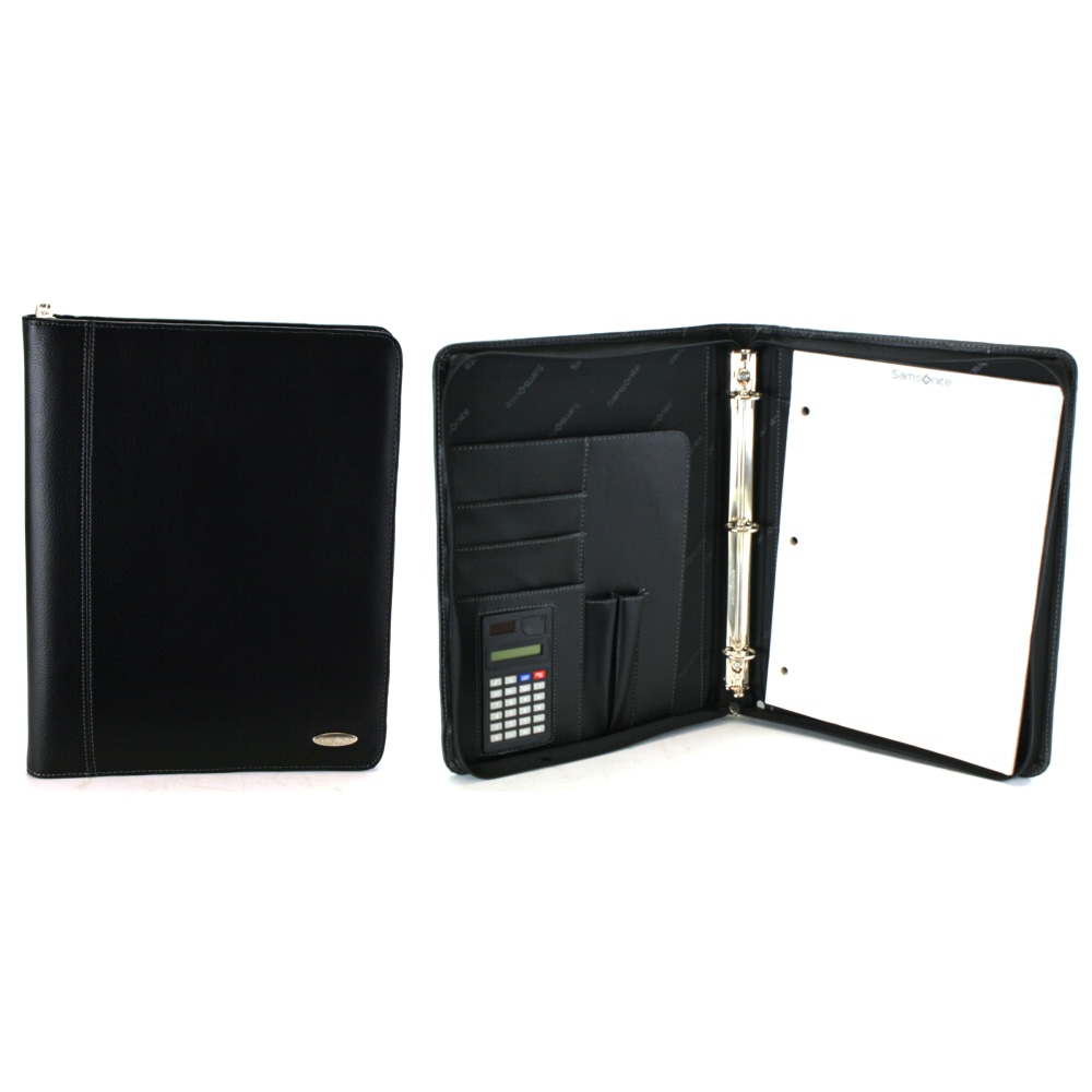 Samsonite® Zip-Around Vinyl 3-Ring Padfolio, 13 1/2" x