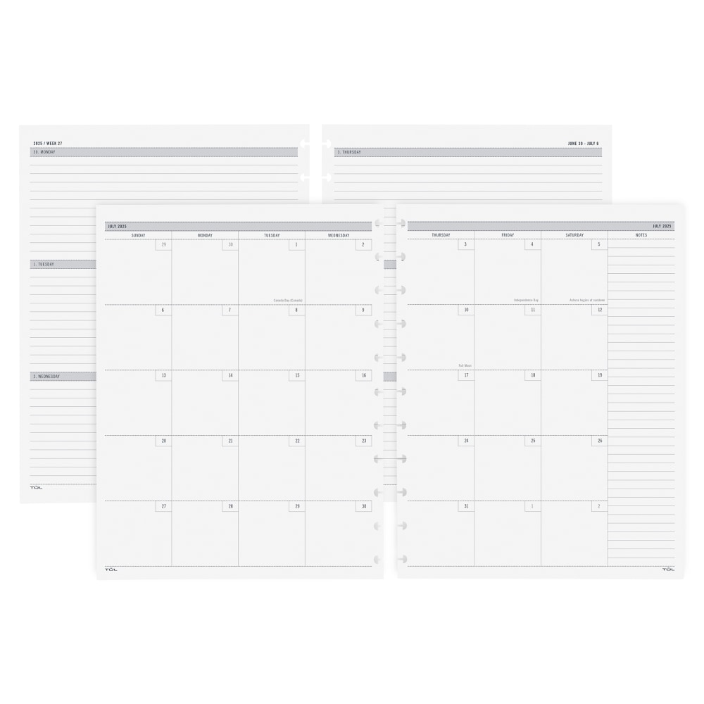 2025-2026 TUL® Discbound Academic Weekly/Monthly Refill Planner