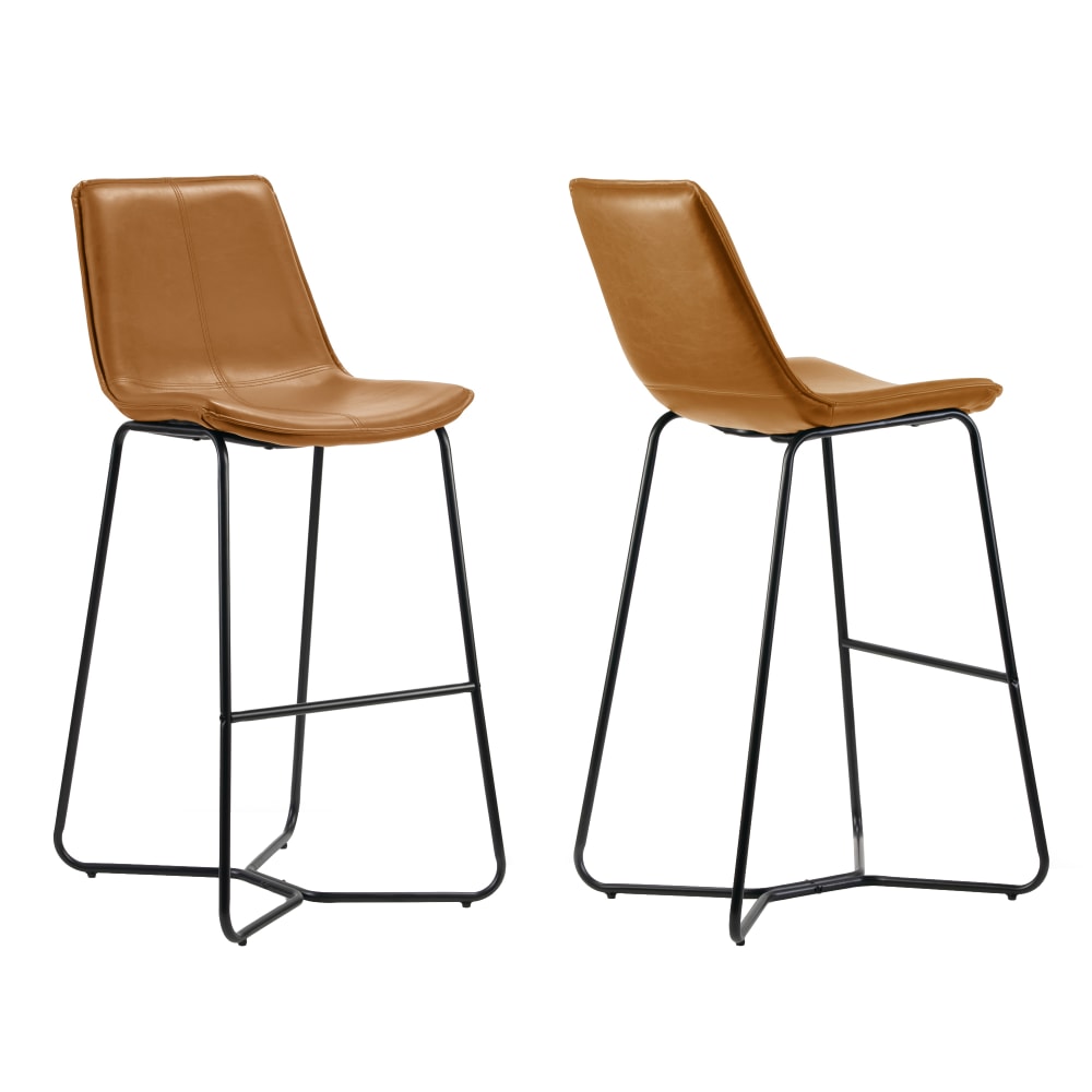 Glamour Home Amery Bar Stools, Cappuccino, Set Of
