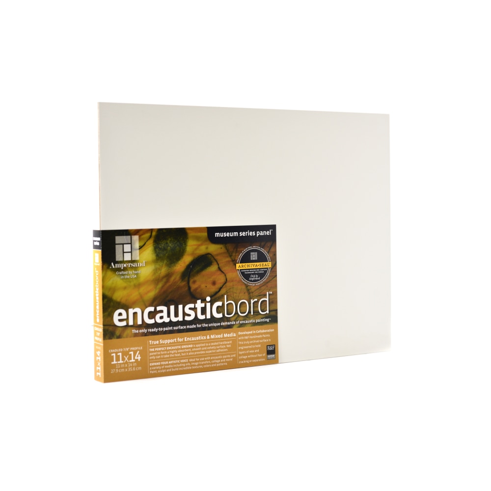 Ampersand Encausticbord, 11" x 14", White, 7/8"