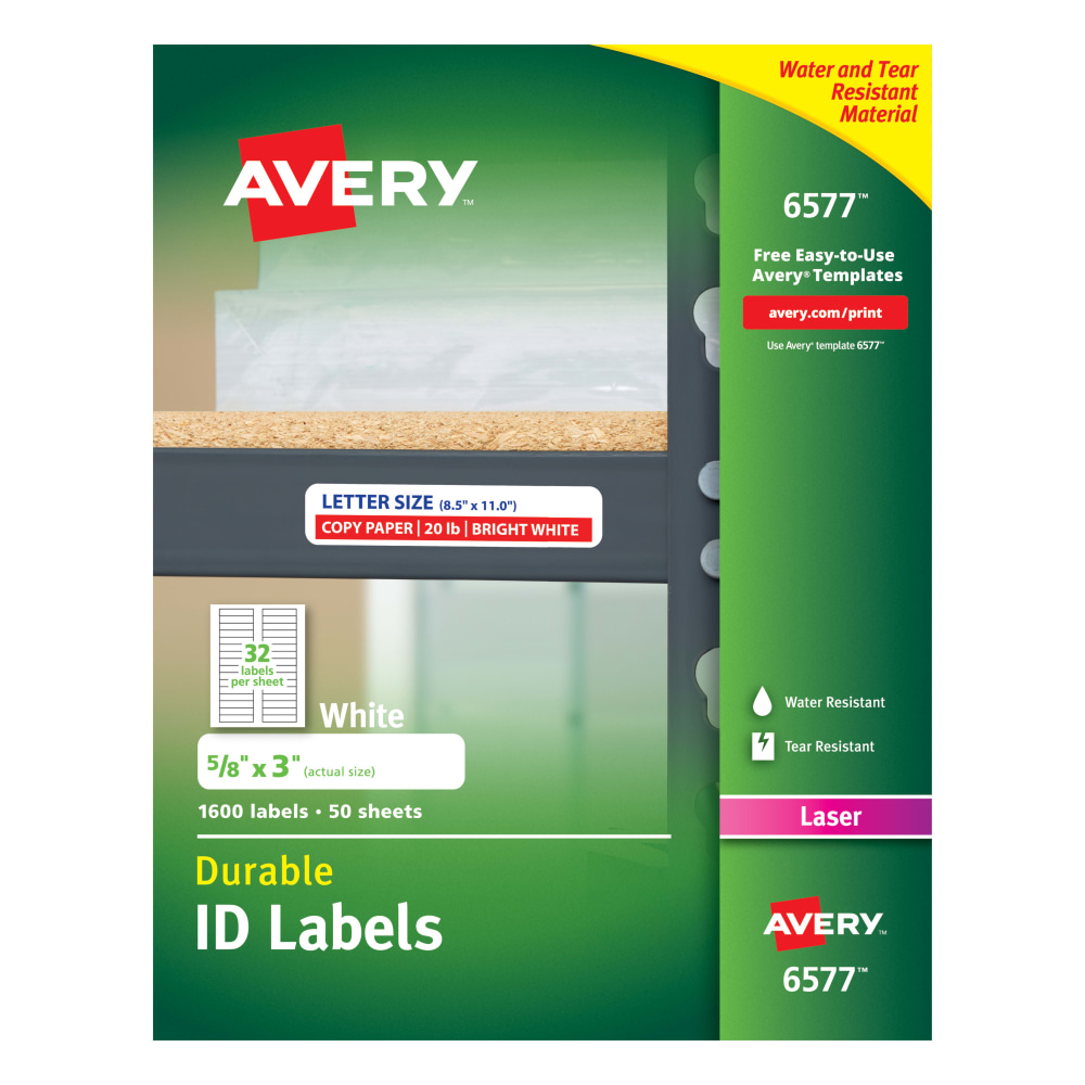 Avery® Permanent Durable ID Labels With TrueBlock®, 6577,