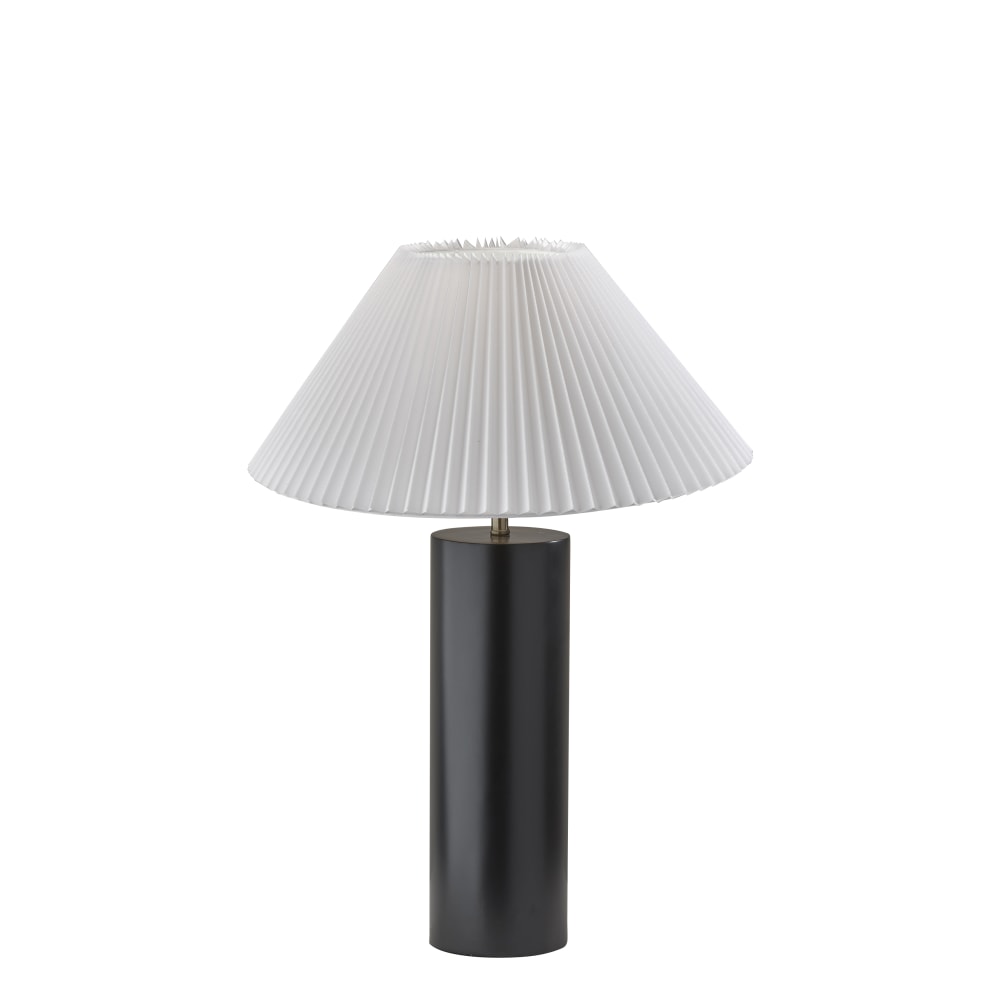Adesso Marta Table Lamp, 25-1/2”H, White Shade/Black Base