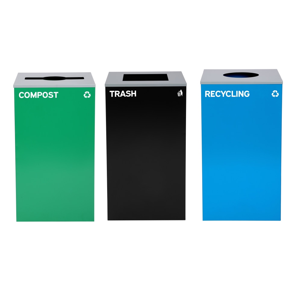Alpine Industries Stainless-Steel Open Top Recycling, Compost And