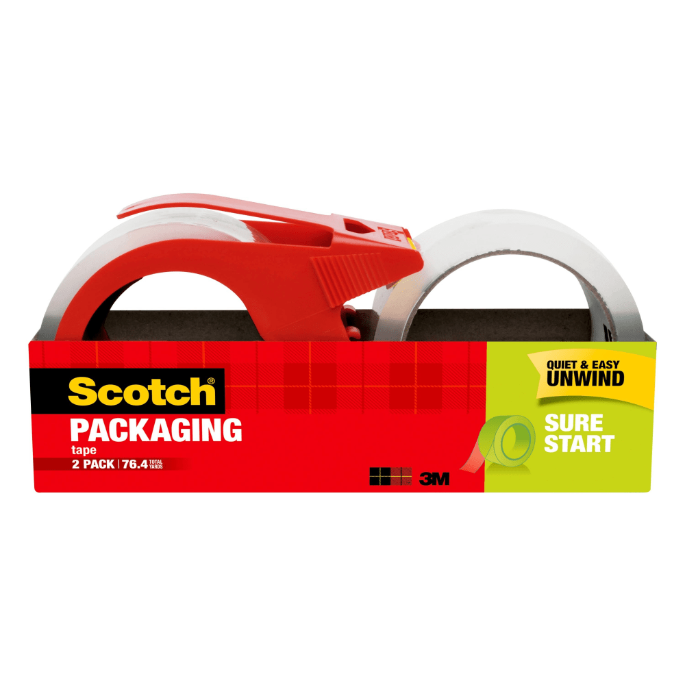 Scotch® Sure Start Shipping Tape With Dispenser, 1-7/8"