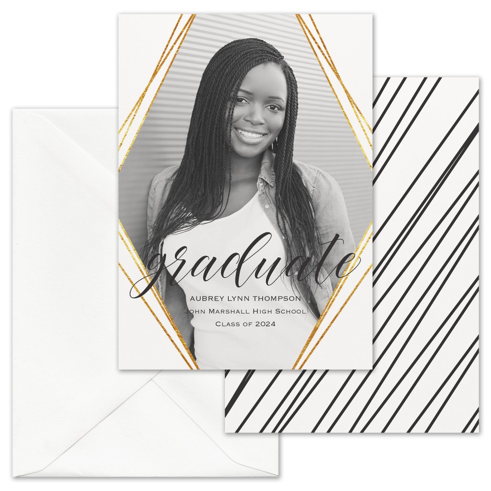 Custom Portrait Graduation Photo Announcements With Envelopes,