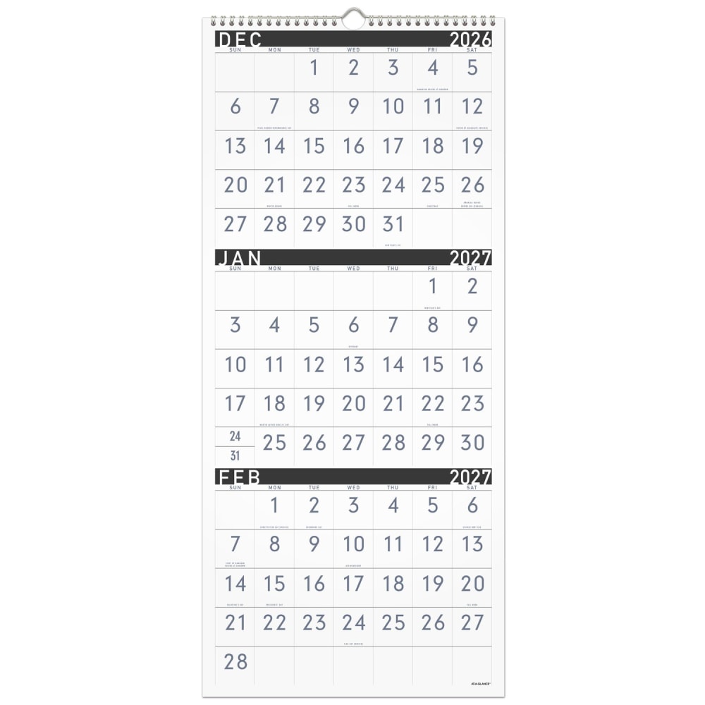 AT-A-GLANCE® Contemporary 2027 Three Month Reference Wall