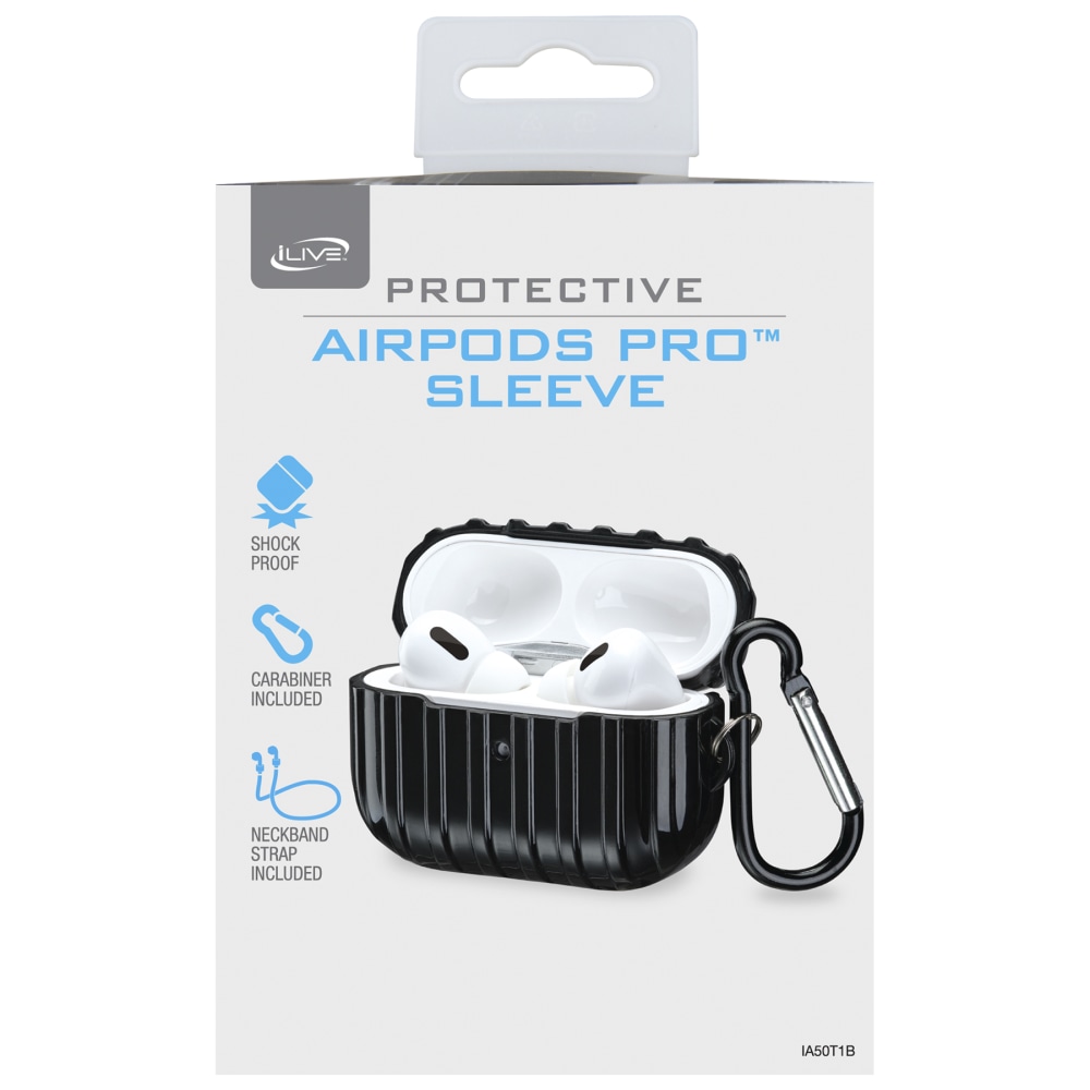 iLive Airpods Pro ™ Sleeve With Carabiner, Black,
