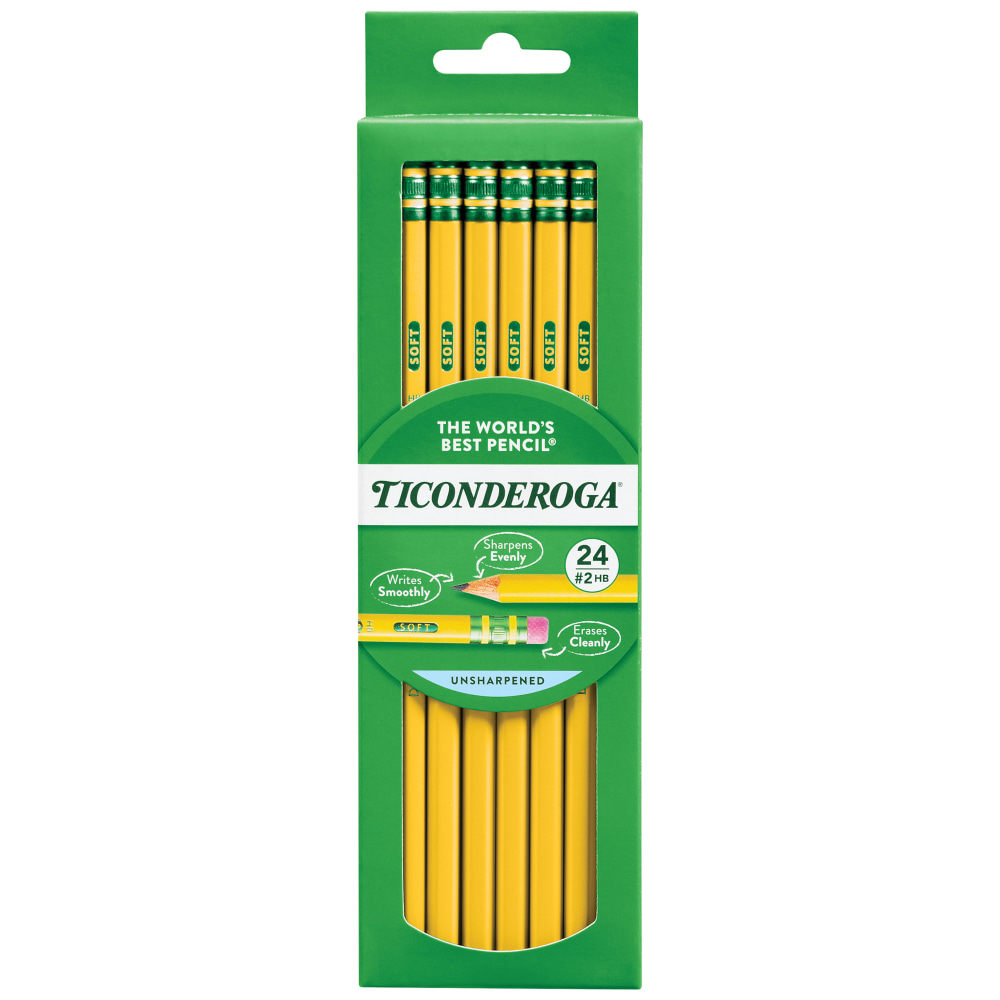 Ticonderoga® Pencils, #2 Lead, Medium Soft, Pack of