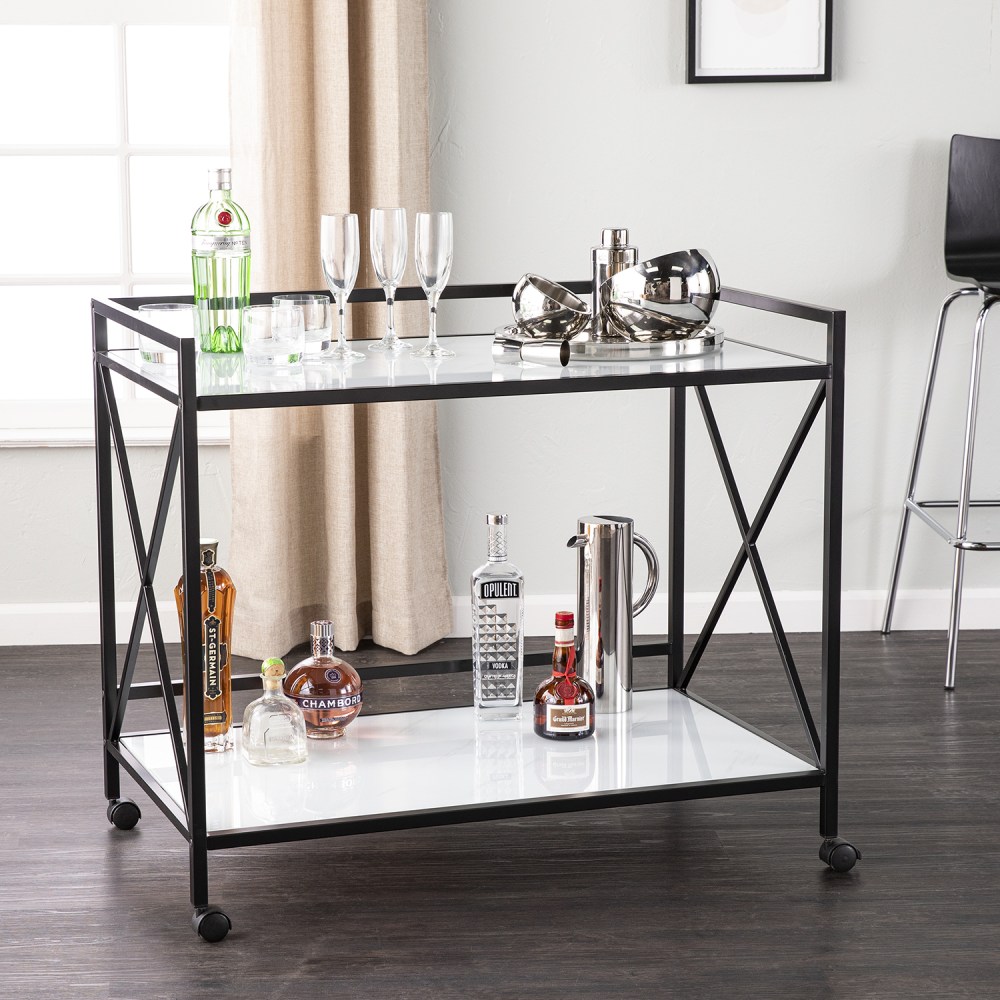 SEI Maxton Bar Cart, 32-1/4”H x 38-3/4"W x