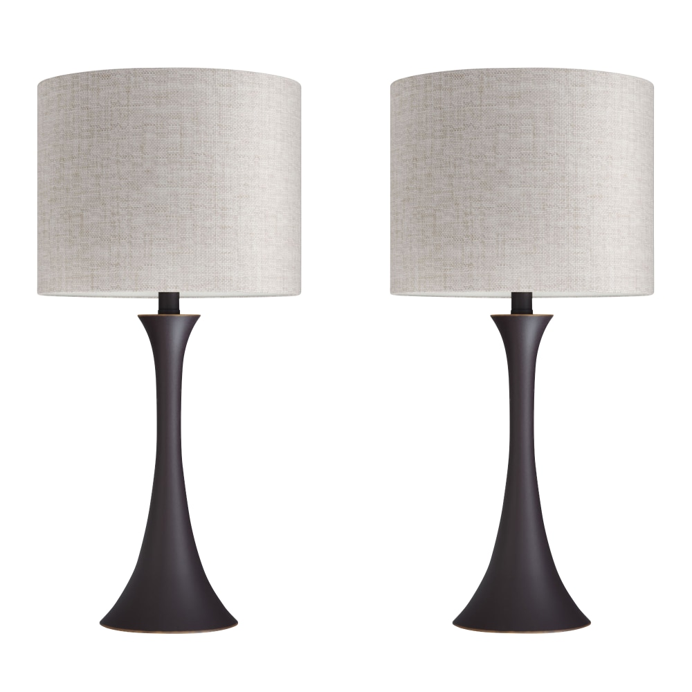 LumiSource Lenuxe Contemporary Table Lamps, 24-1/4”H, Natural Tan