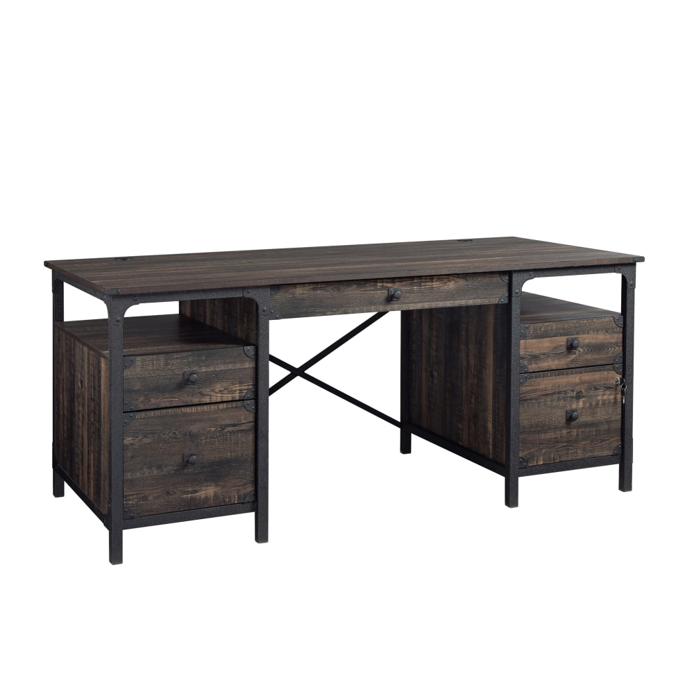 Sauder® Steel River 67"W Double Pedestal Executive Computer