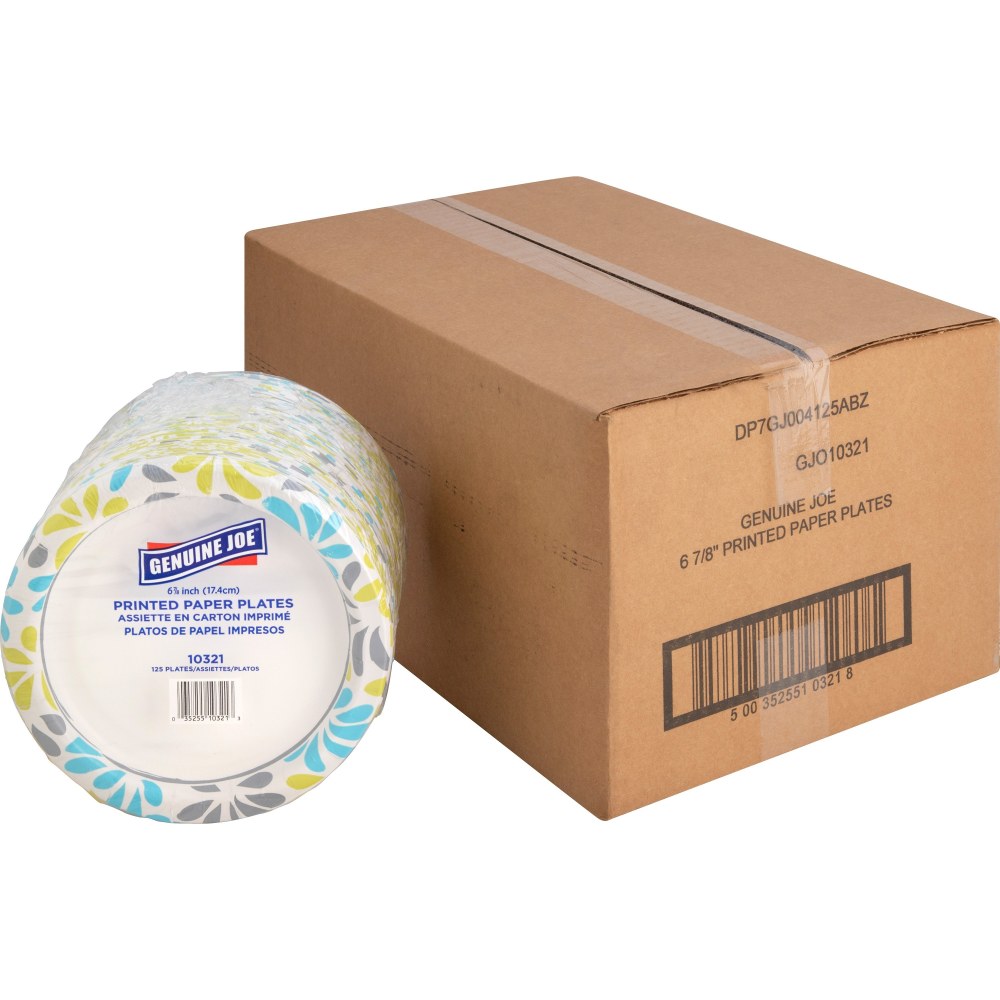 Genuine Joe Printed Paper Plates - 125 /
