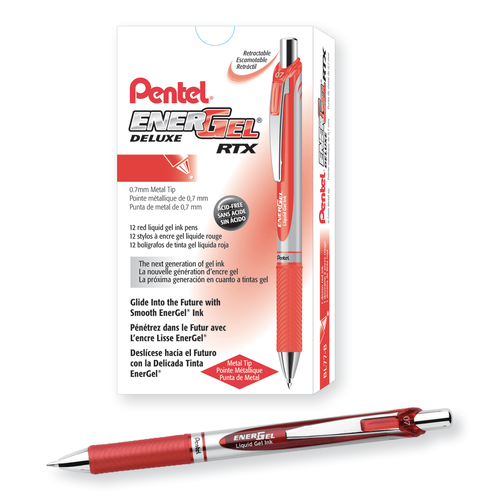 Pentel® EnerGel™ Retractable Liquid Gel Pens, Medium Point,