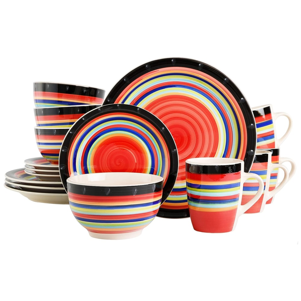 Gibson Home Casa Stellar 16-Piece Round Stoneware Dinnerware